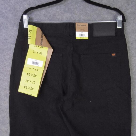 Eddie Bauer Pants Mens 32x34 Black Canvas Utility Workwear 1751319 Pockets - Picture 5 of 8